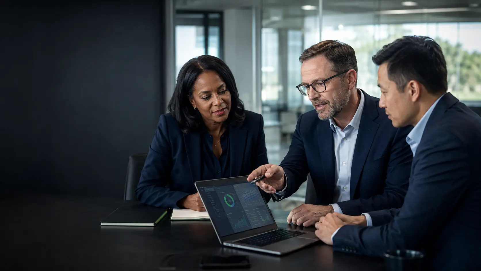 Cybersecurity advisor meeting with business leaders