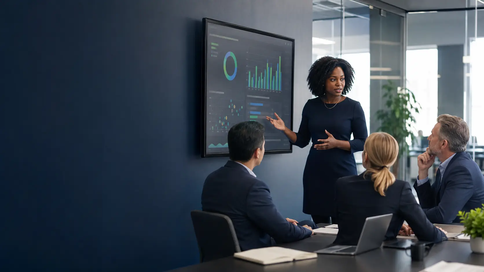Cybersecurity advisor presenting business risk priorities